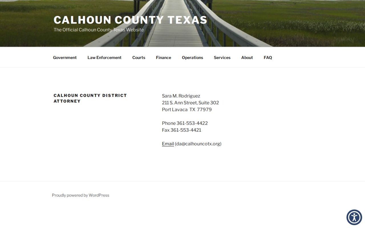 Calhoun County criminal court cases district attorney office information