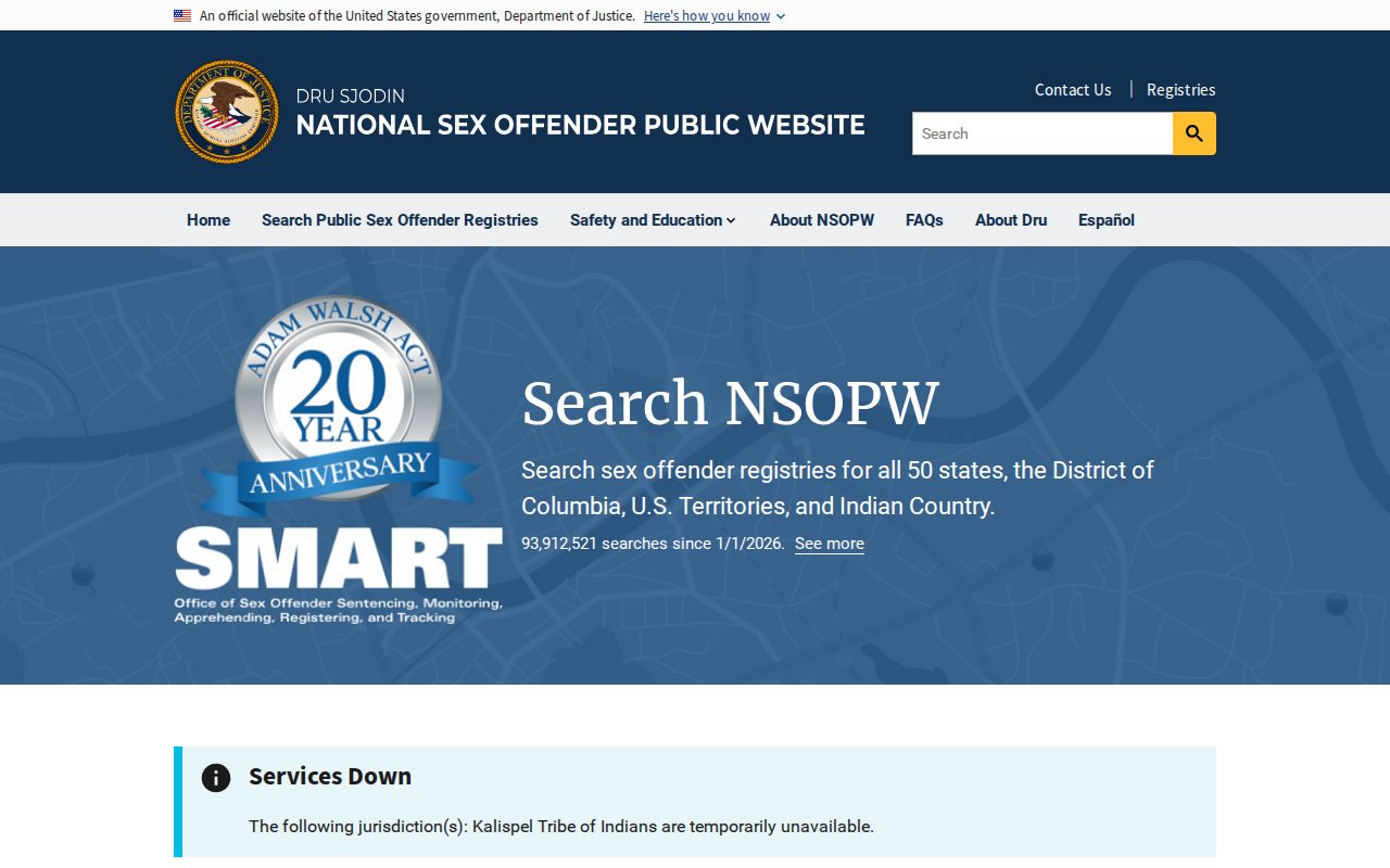 National registry search for Calhoun County sex offender questions